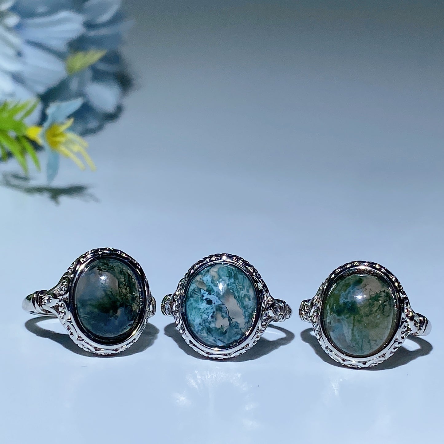 Cooper Silver Plated Crystal Ring Crystal Healing Bulk Wholesale