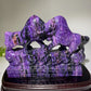 Unique Charoite Bullfighting Carving with Stand Crystal Healing Free Form
