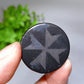 30mm Schungite Round Slab with Double Sides Tape Crystal Healing Bulk Wholesale