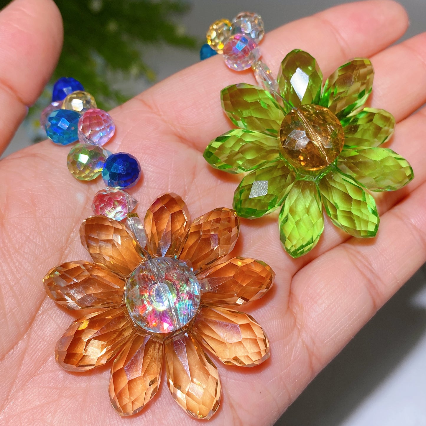 32cm Glass Sunflower Suncatcher Crystal Healing Bulk Wholesale