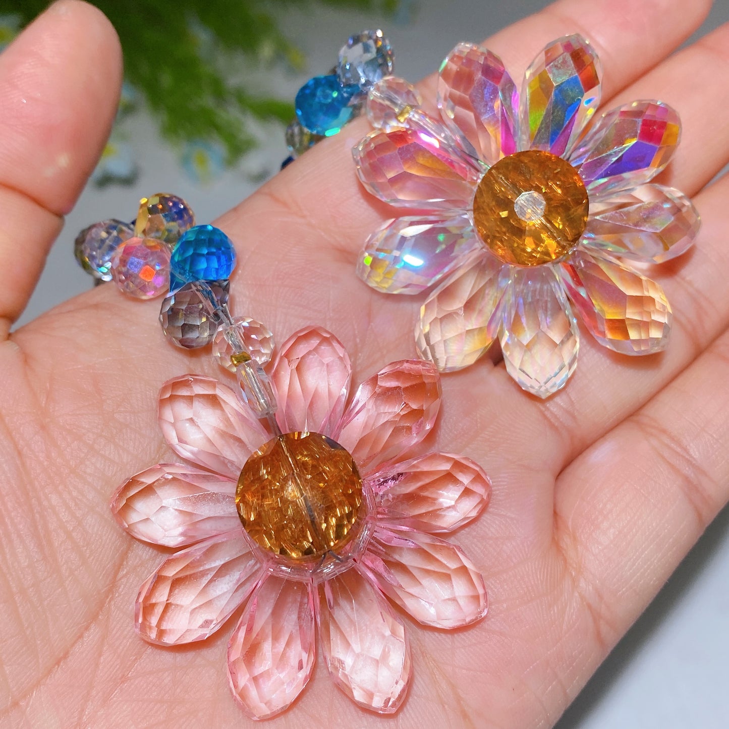32cm Glass Sunflower Suncatcher Crystal Healing Bulk Wholesale