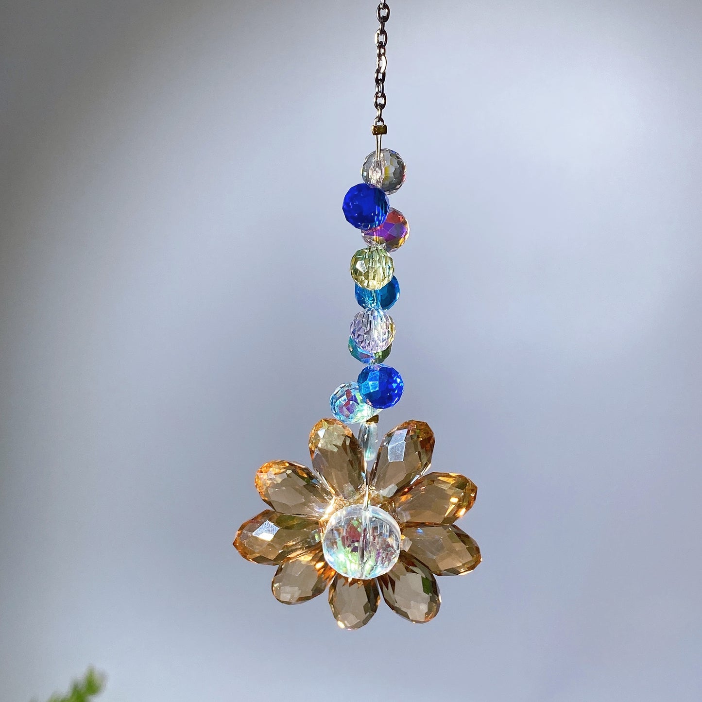 32cm Glass Sunflower Suncatcher Crystal Healing Bulk Wholesale