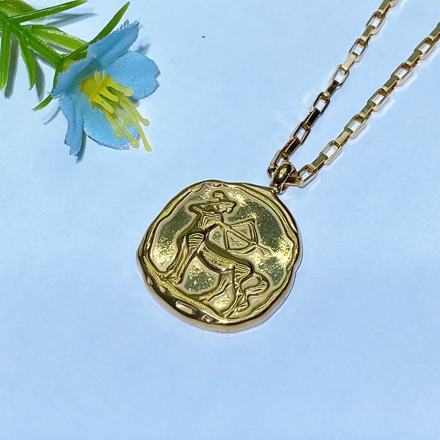 12 Constellations Golden Color Necklace Crystal Healing Bulk Wholesale