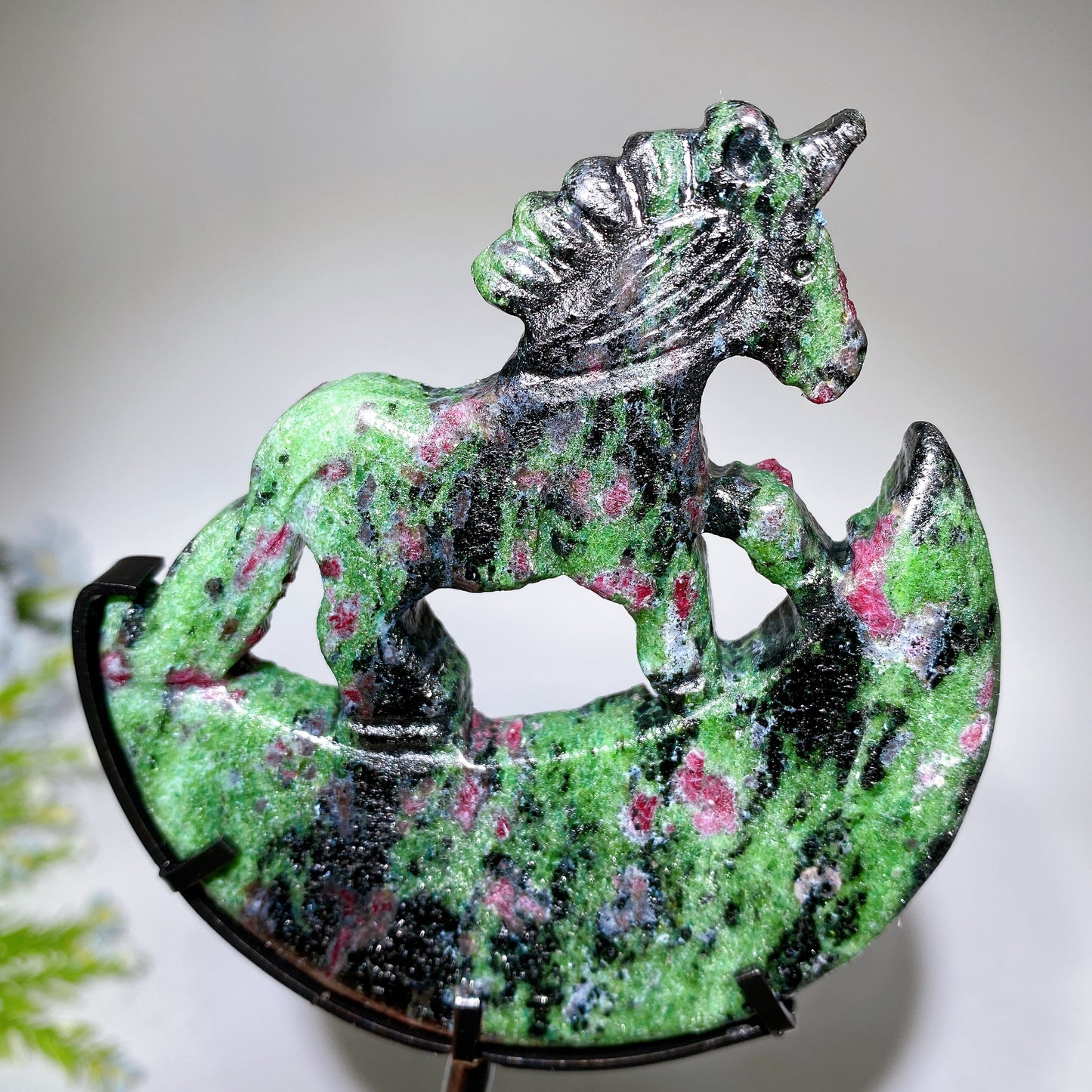 Crystal Unicorn on Moon Carving with Stand Crystal Healing Bulk Wholesale