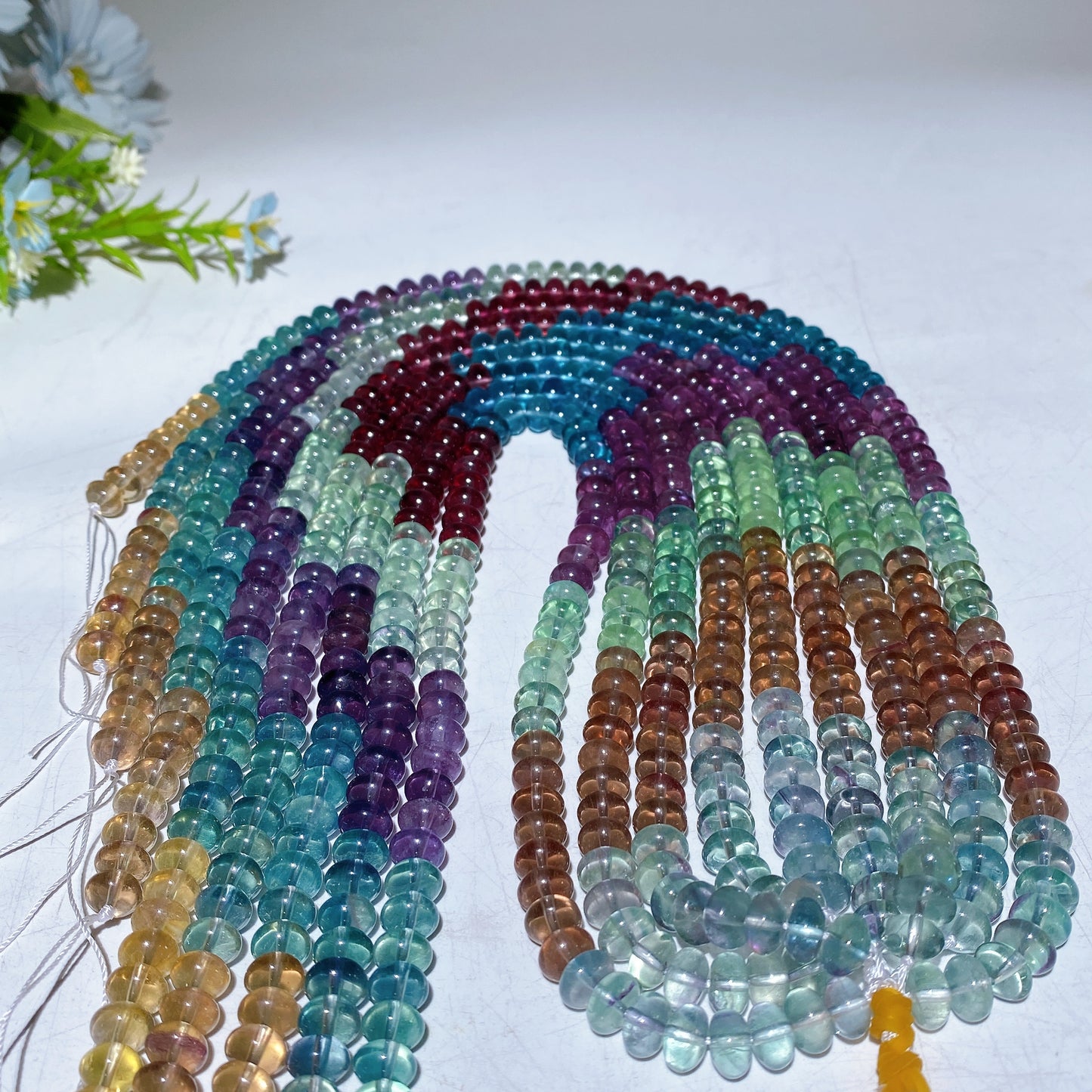 8mm Rainbow Fluorite Beads String Crystal Healing Bulk Wholesale