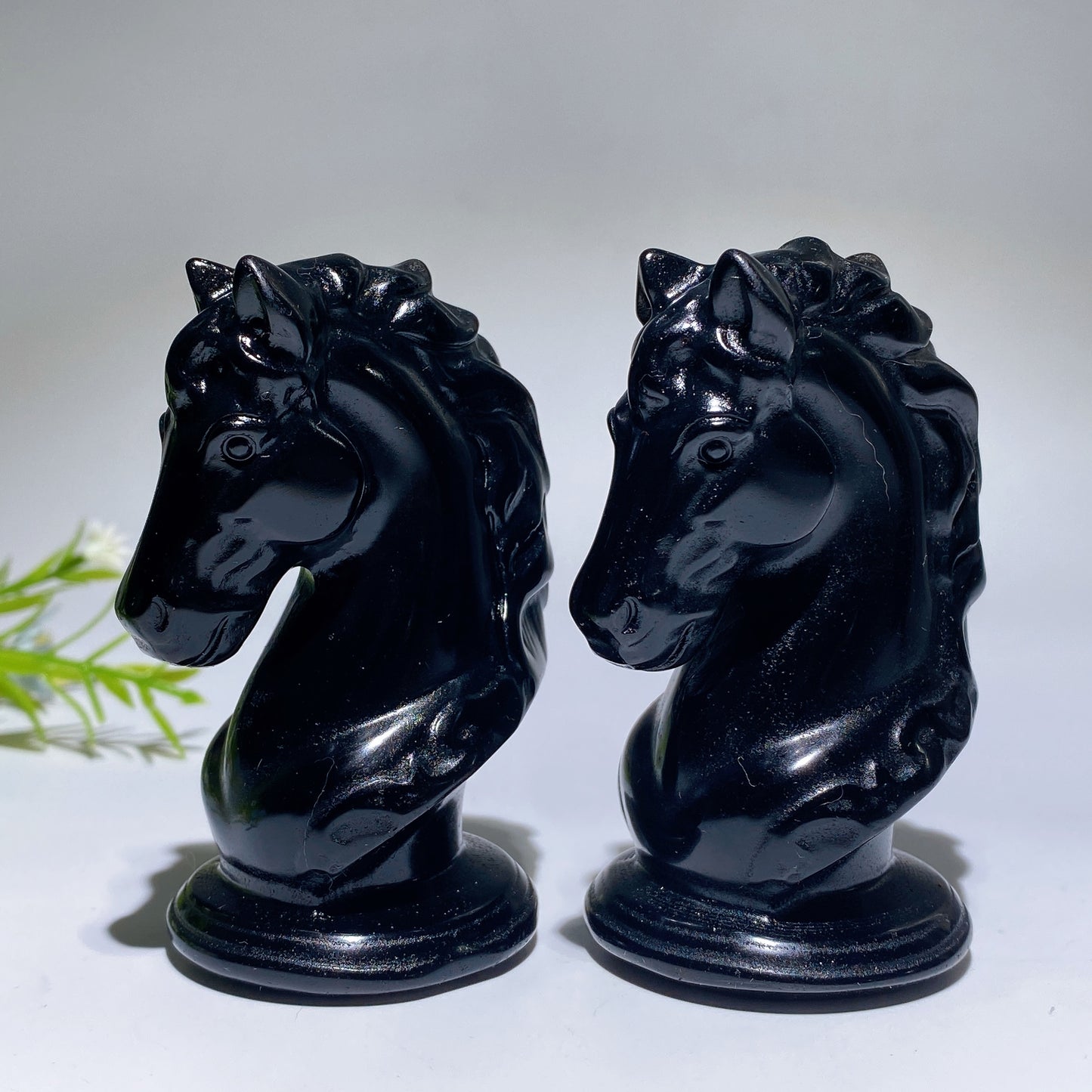 2.9" Black Obsidian Horse Head Carving Crystal Healing Bulk Wholesale