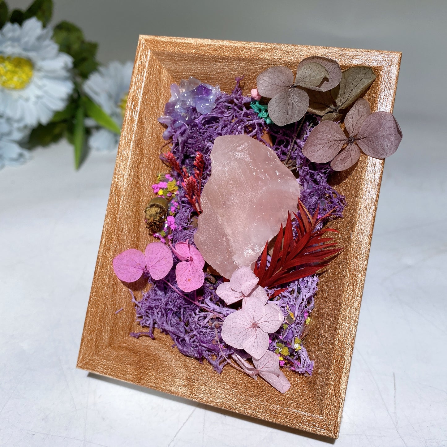 Crystal Scenery in Wooden Photo Frame with Scent Crystal Healing Bulk Wholesale