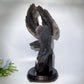 54cm Large Unqiue Smoky Quartz Eagle Carving with Wooden Stand Crystal Healing Bulk Wholesale
