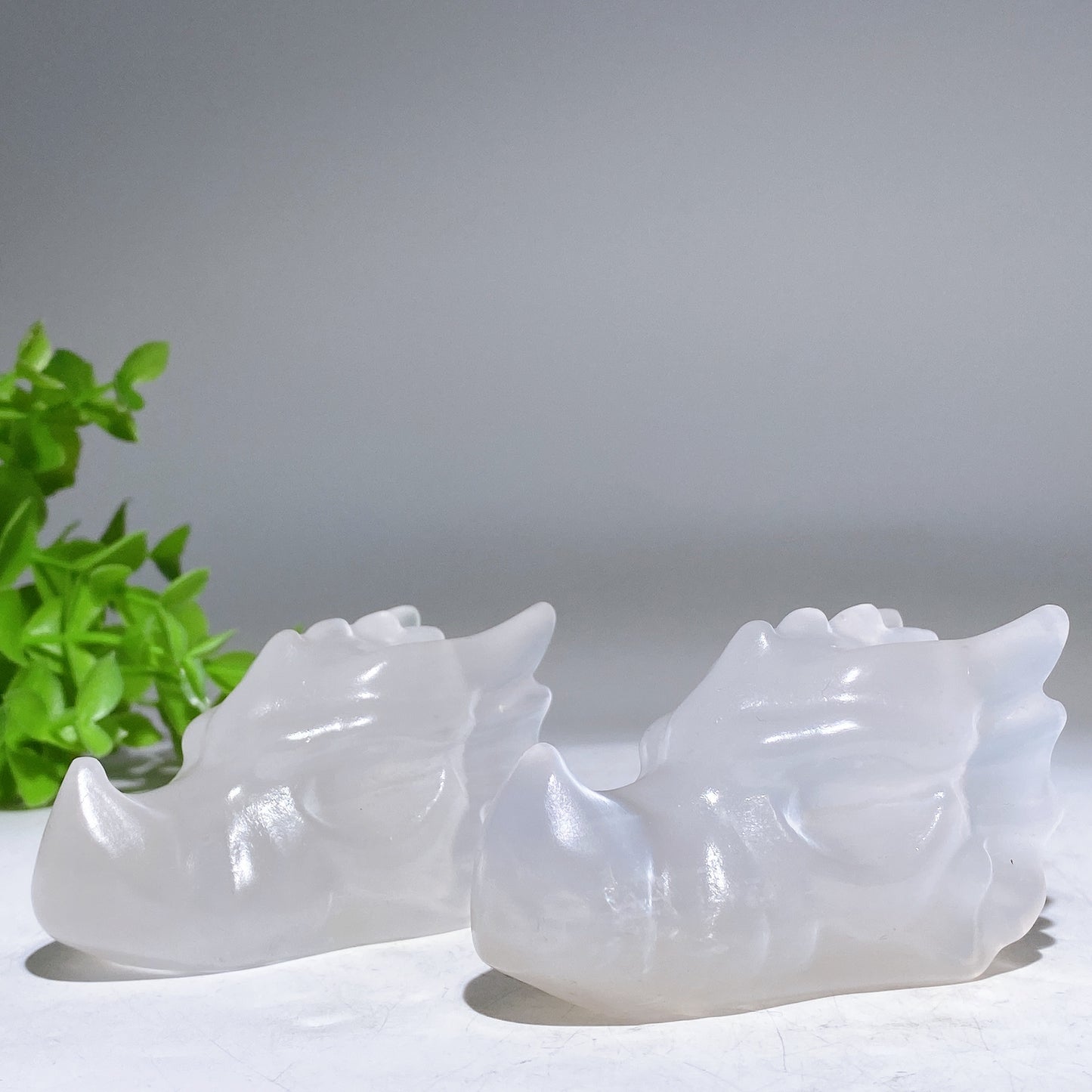 3.0" Selenite Dragon Head Carving Crystal Healing Bulk Wholesale