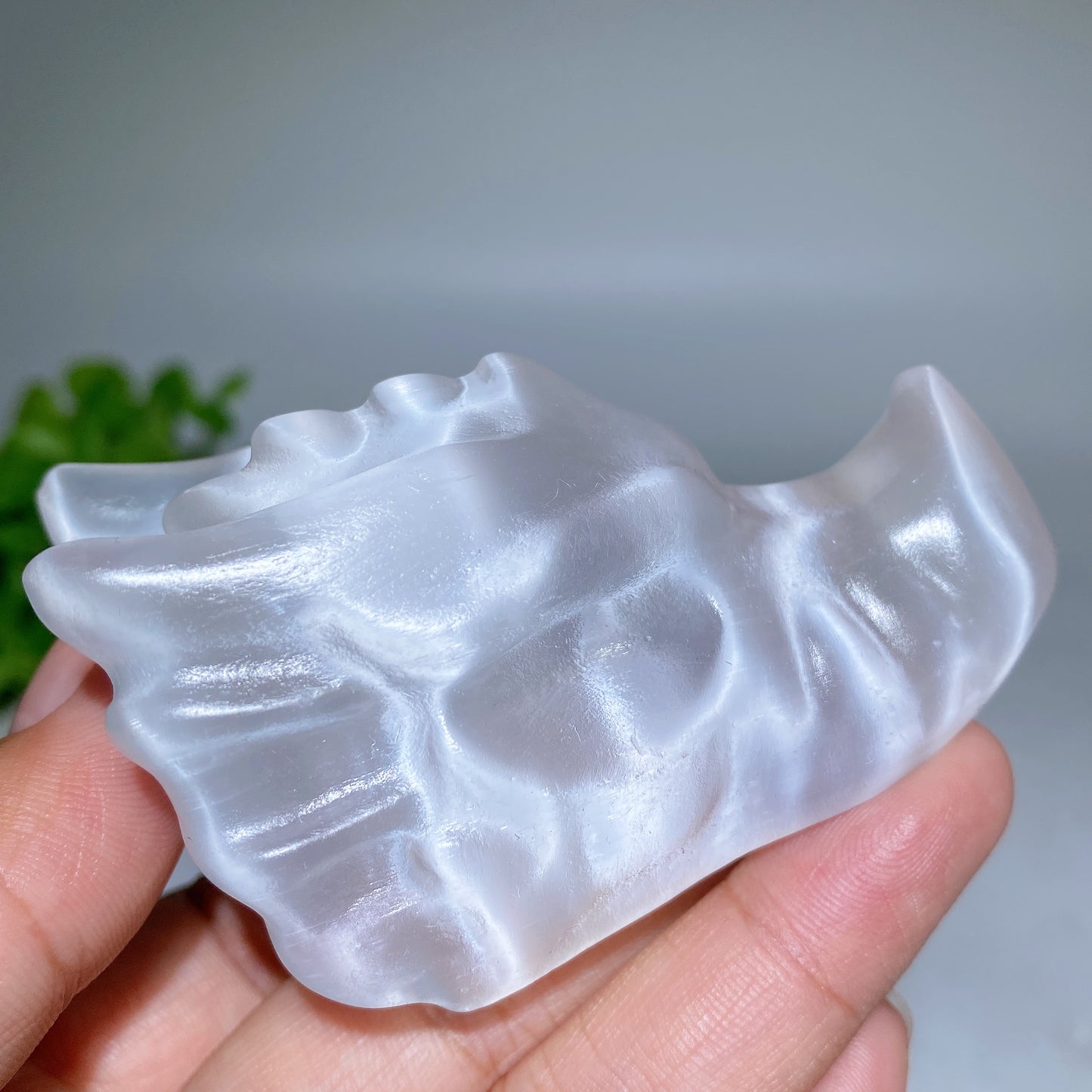 3.0" Selenite Dragon Head Carving Crystal Healing Bulk Wholesale