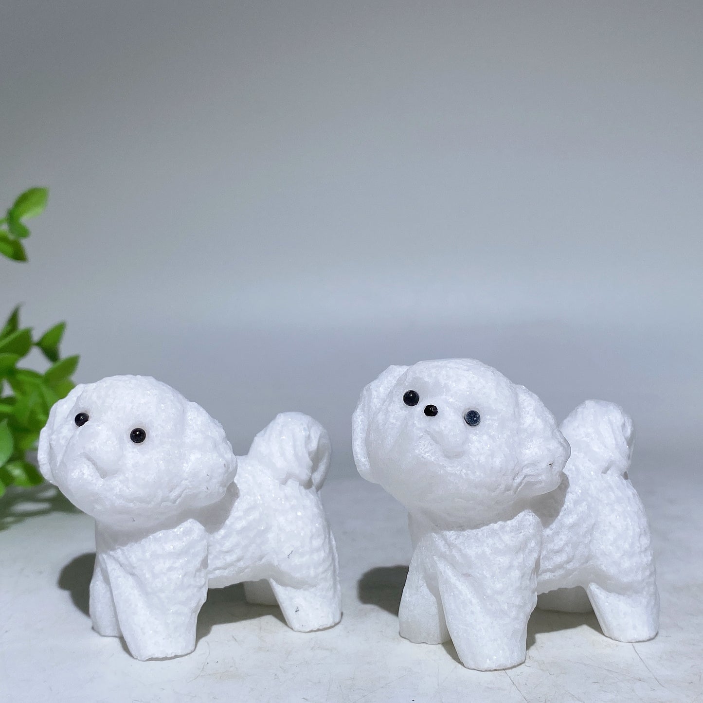 2.1" White Jade Dog Carving Crystal Healing Bulk Wholesale