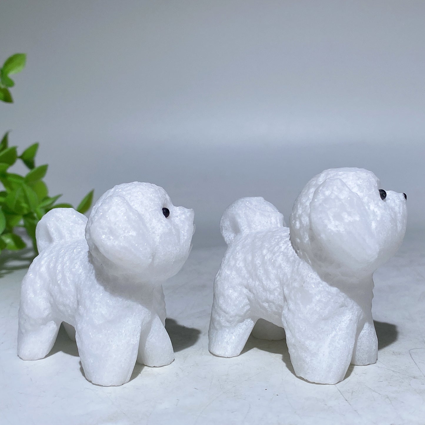 2.1" White Jade Dog Carving Crystal Healing Bulk Wholesale