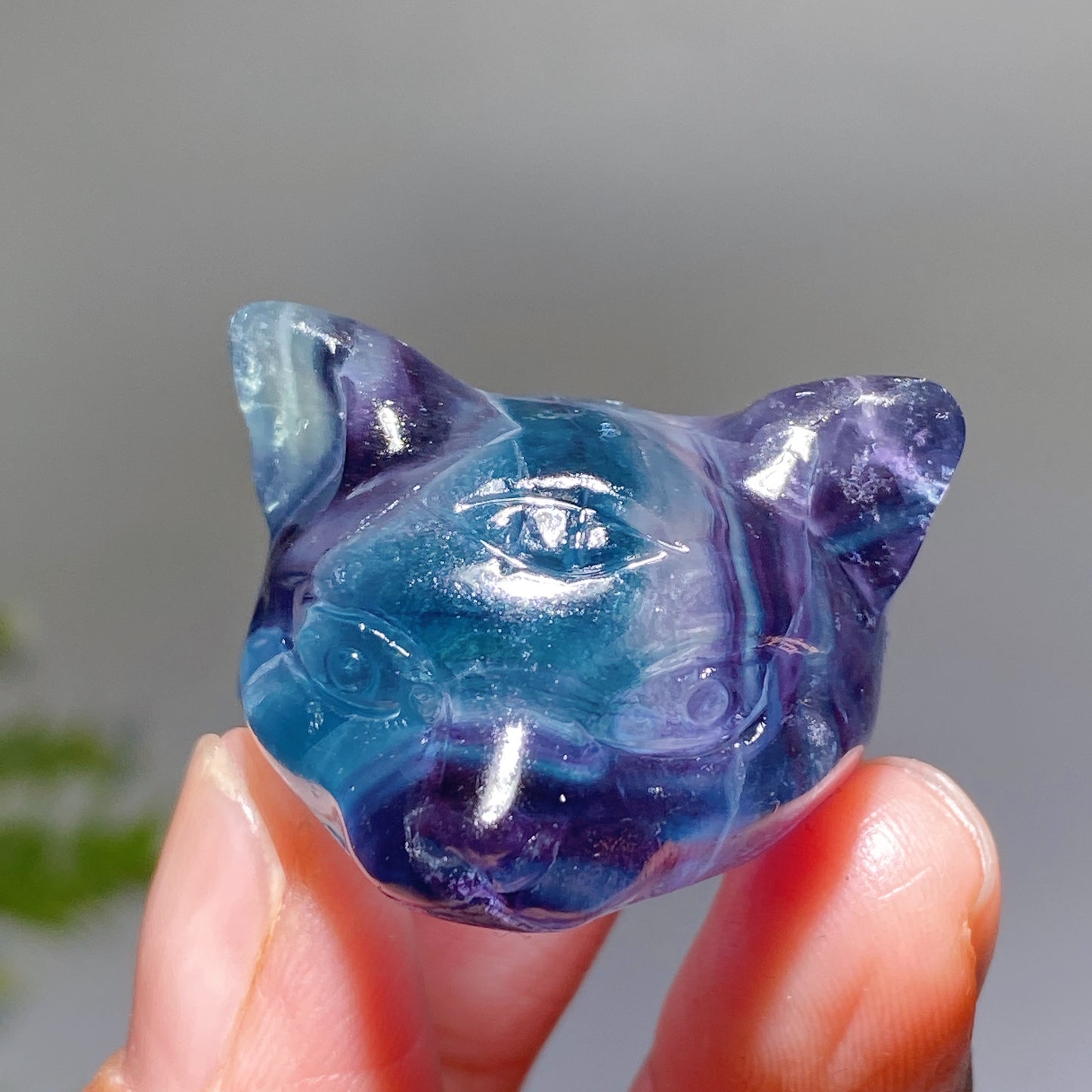1.3" Crystal Cat Head Carving Crystal Healing Bulk Wholesale