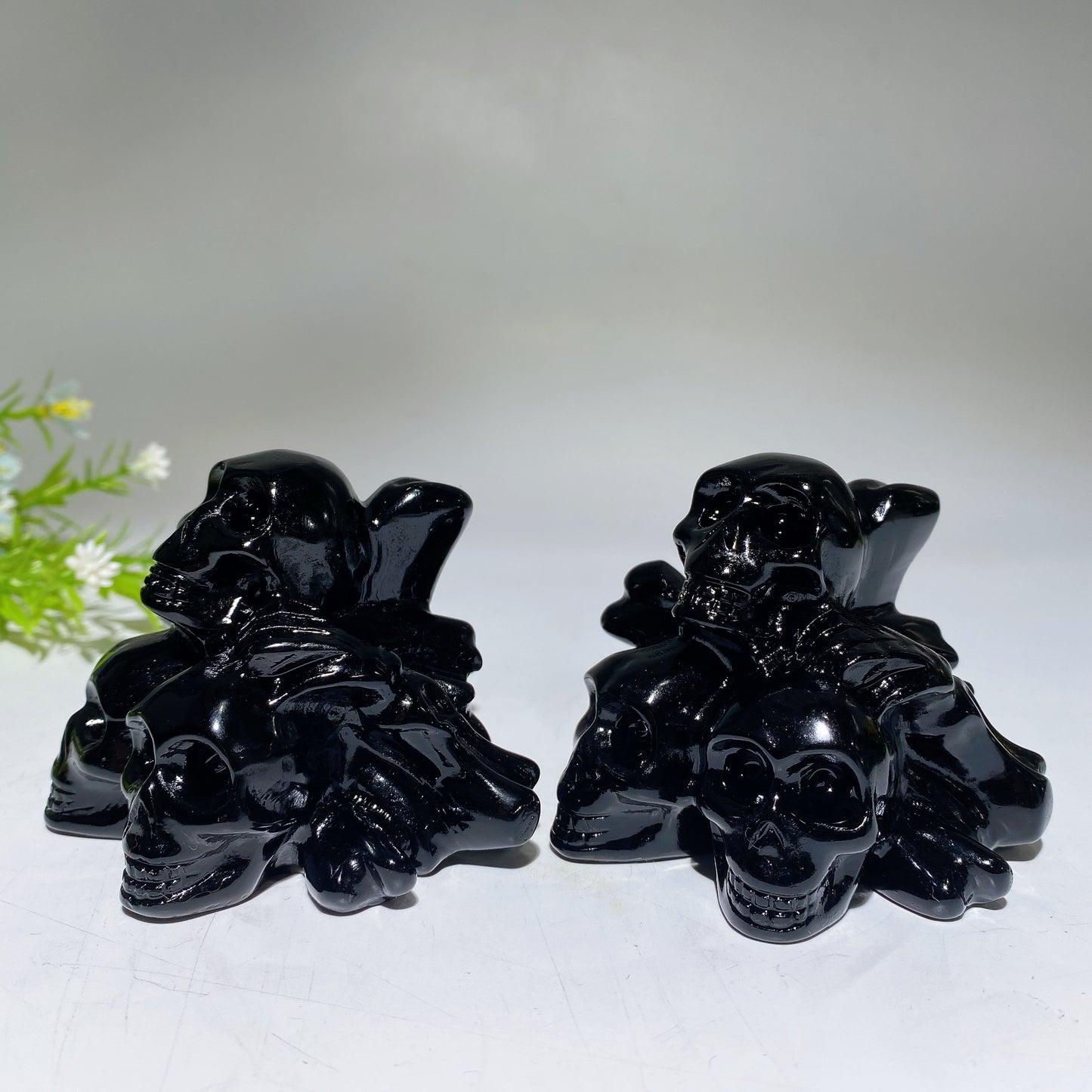 3.0" Black Obsidian Skulls Carving Crystal Healing Bulk Wholesale