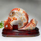 28cm Large Unique Sardonyx Nine-tails Fox Carving Crystal Healing Bulk Wholesale