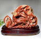 28cm Large Unique Sardonyx Nine-tails Fox Carving Crystal Healing Bulk Wholesale