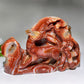 28cm Large Unique Sardonyx Nine-tails Fox Carving Crystal Healing Bulk Wholesale