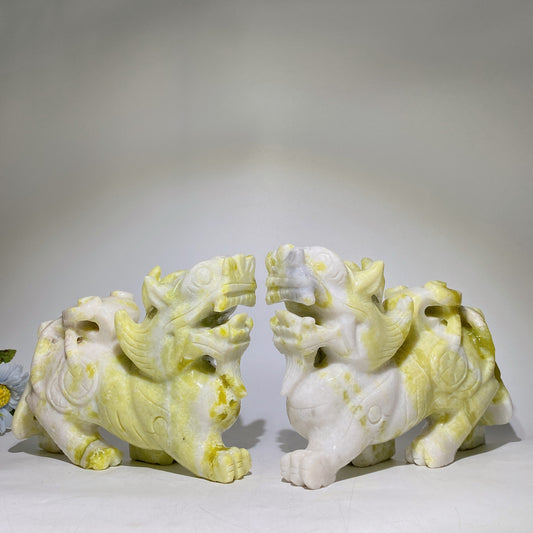 22.5cm Serpentine Kylin Carving Pair Crystal Healing Bulk Wholesale