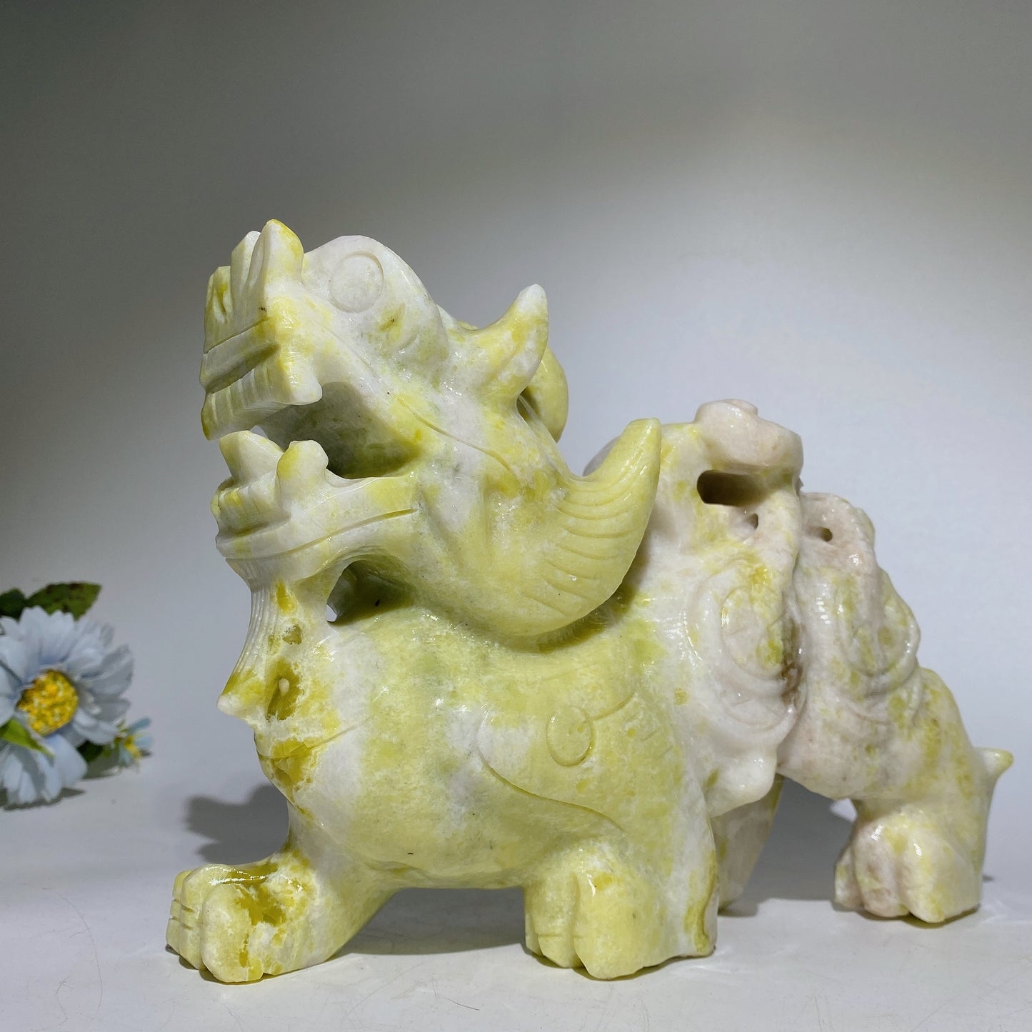 22.5cm Serpentine Kylin Carving Pair Crystal Healing Bulk Wholesale