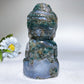 4.7" Moss Agate Buddha Carving Crystal Healing Bulk Wholesale