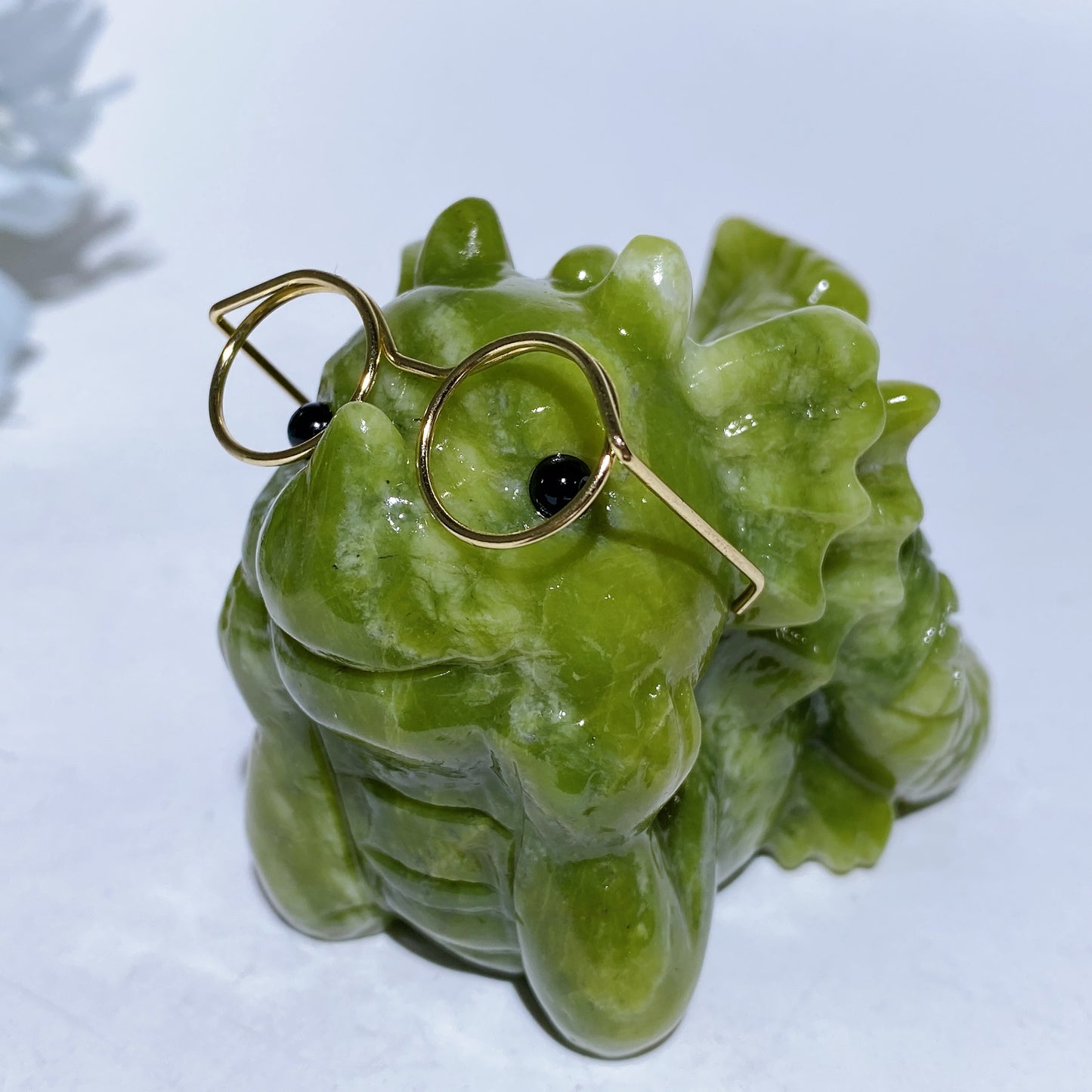 3.0" Serpentine Baby Dragon Carving with Eyeglass Crystal Healing Bulk Wholesale