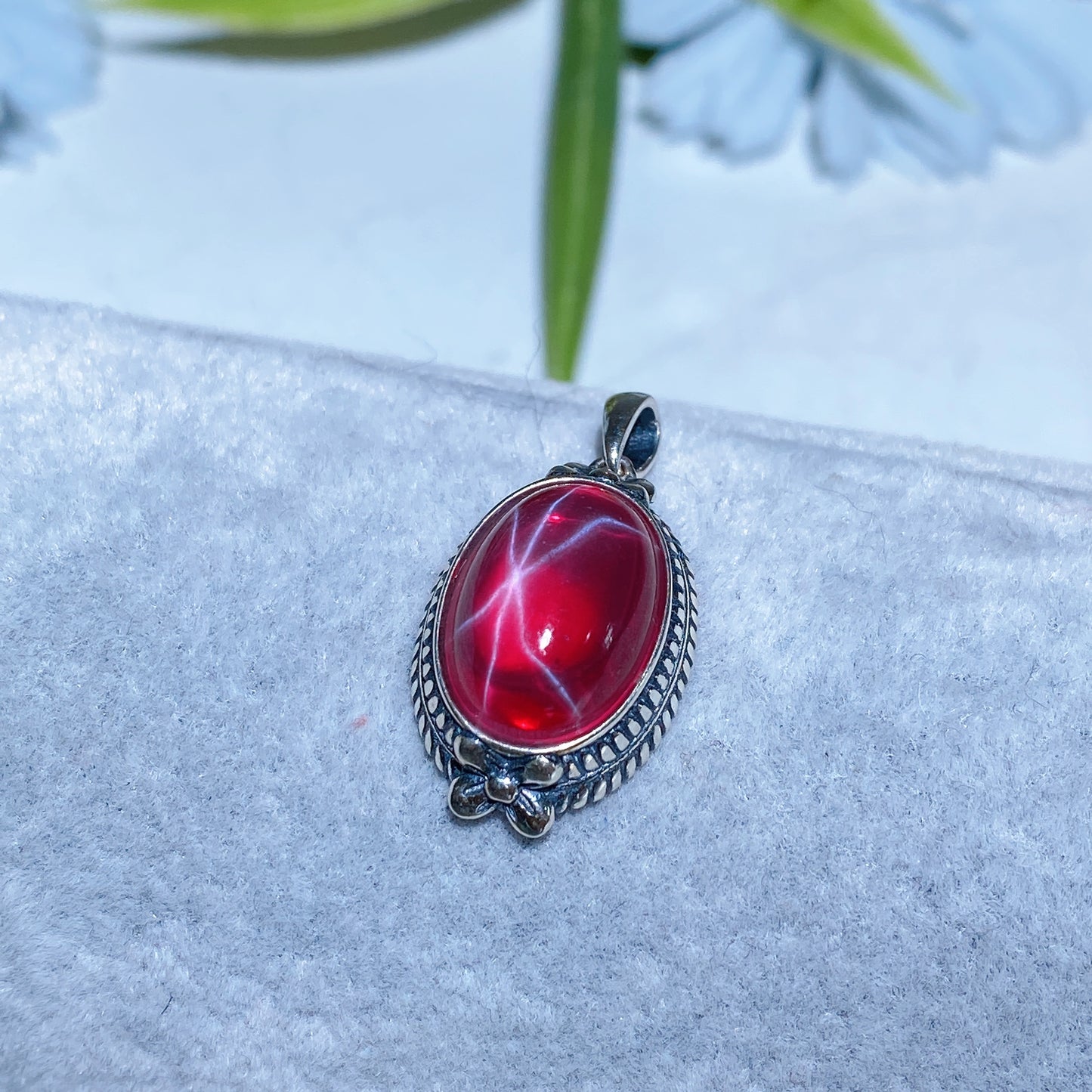 S925 UV Reactive Star Ruby Pendant Ring Bracelet Crystal Healing Bulk Wholesale