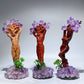 6.1" Amethyst Wooden Tree Elf Carving Crystal Healing Bulk Wholesale