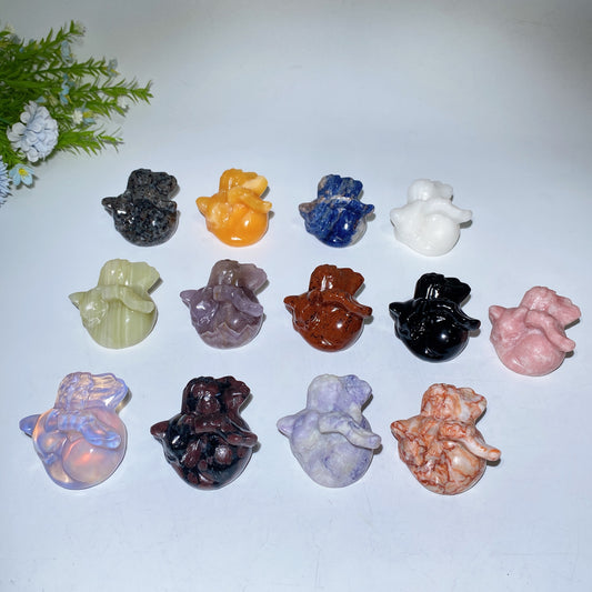 2.3" Crystal Cat with Wings Carving Crystal Healing Bulk Wholesale
