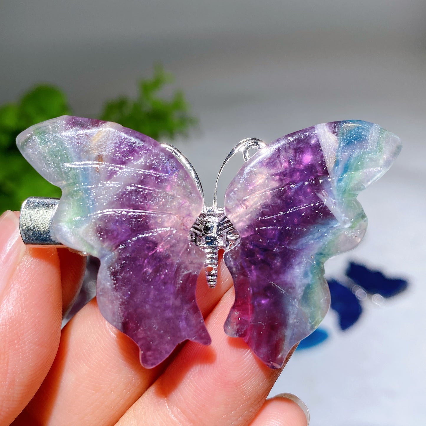 2.0"-2.3" Crystal Butterfly Hairpin Crystal Healing Bulk Wholesale