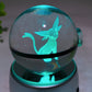 3D Inner Carving Crystal Pokemon Glass Sphere with Colorful Lamp Stand Crystal Healing Bulk Wholesale