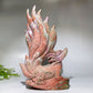 30cm Large Unique Ocean Jasper Nine-tails Fox Carving with Wooden Stand Crystal Healing Bulk Wholesale