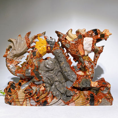 29cm Large Jade Dragon Carving Crystal Healing Bulk Wholesale