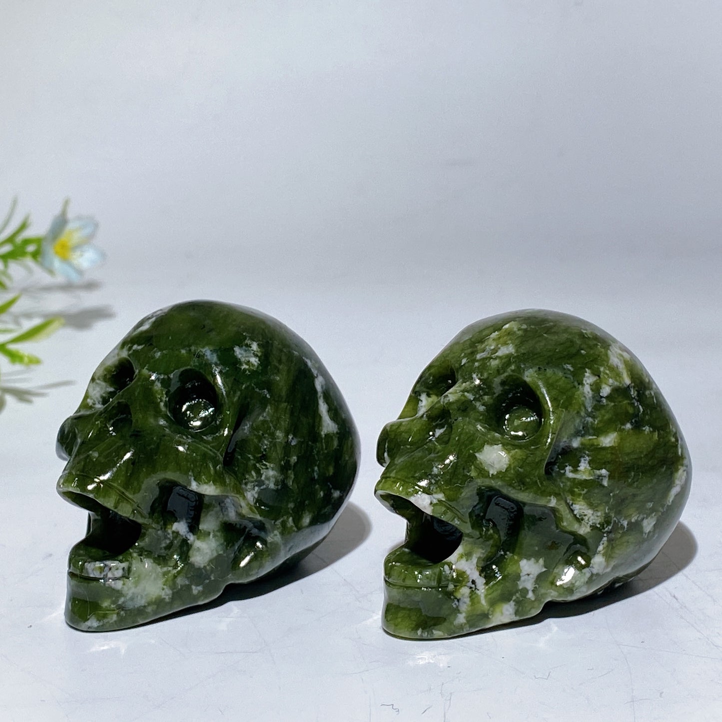 2.3" Serpentine Skull Carving Crystal Healing Bulk Whoelsale