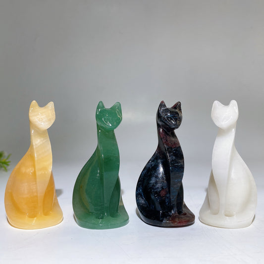 3.1" Crystal Cat Carving Crystal Healing Bulk Wholesale