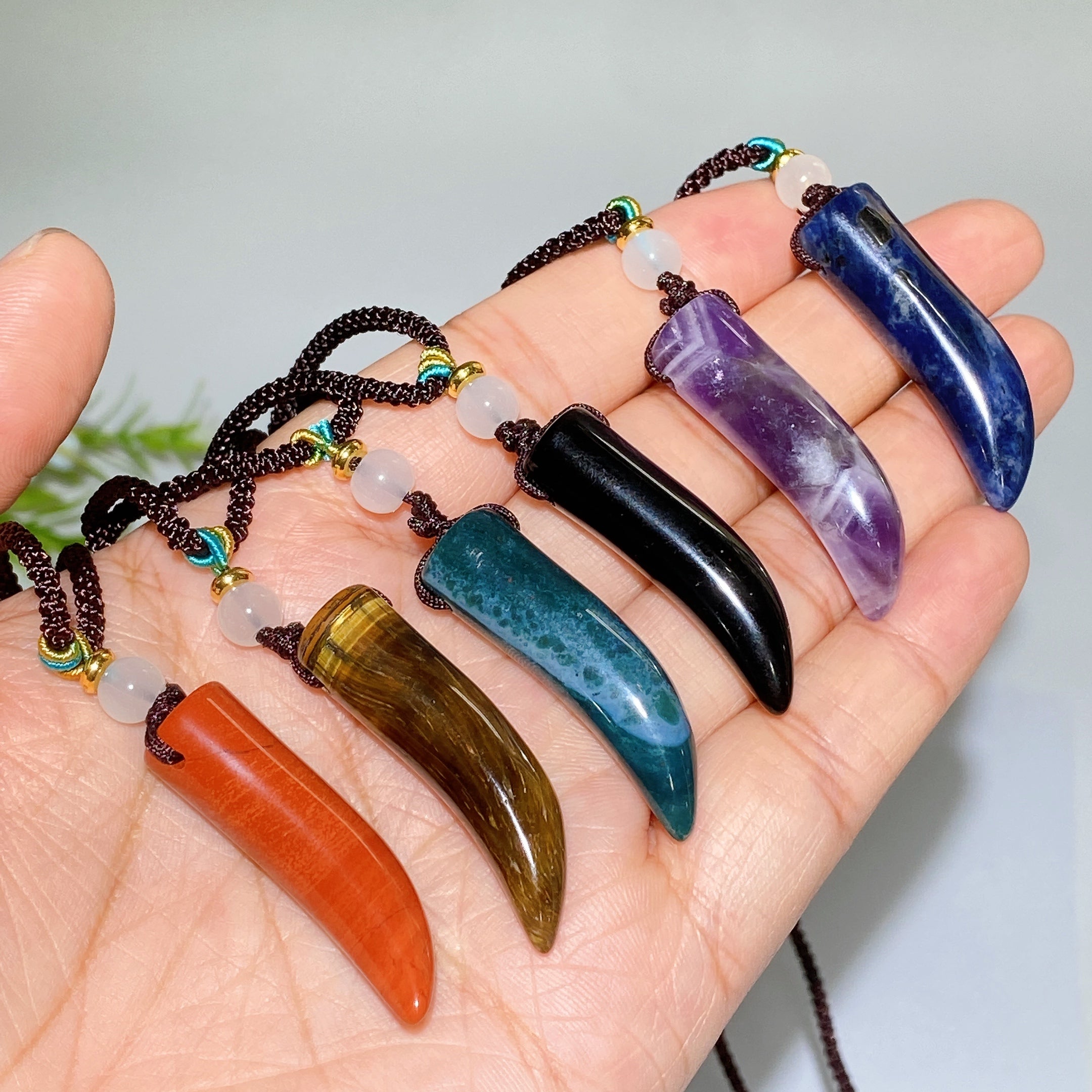 Crystal Wolf Tooth with Cord Necklace Crystal Healing Bulk Wholesale ...