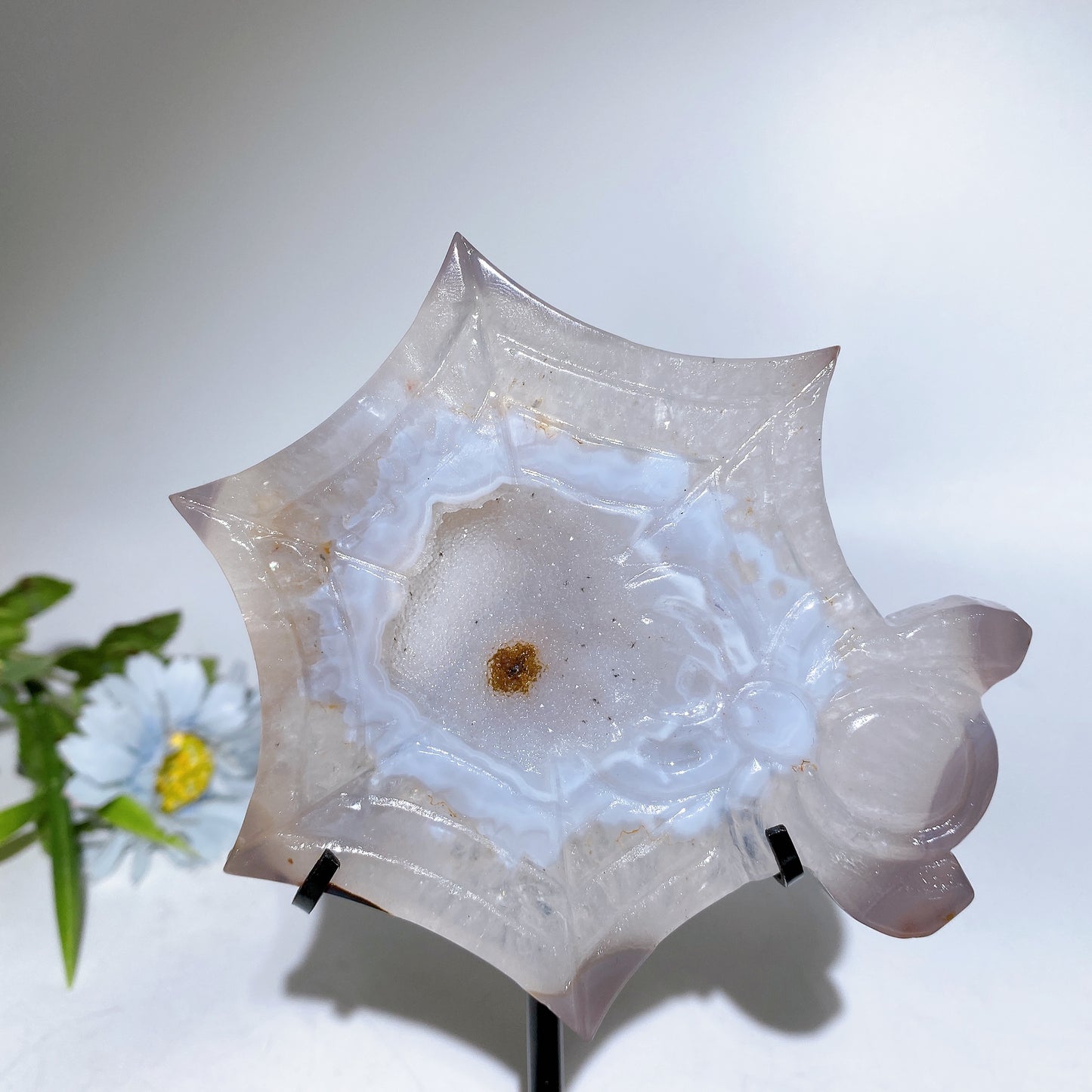 Druzy Agate Rainbow Fluorite Spider Web Carving Crystal Healing Bulk Wholesale