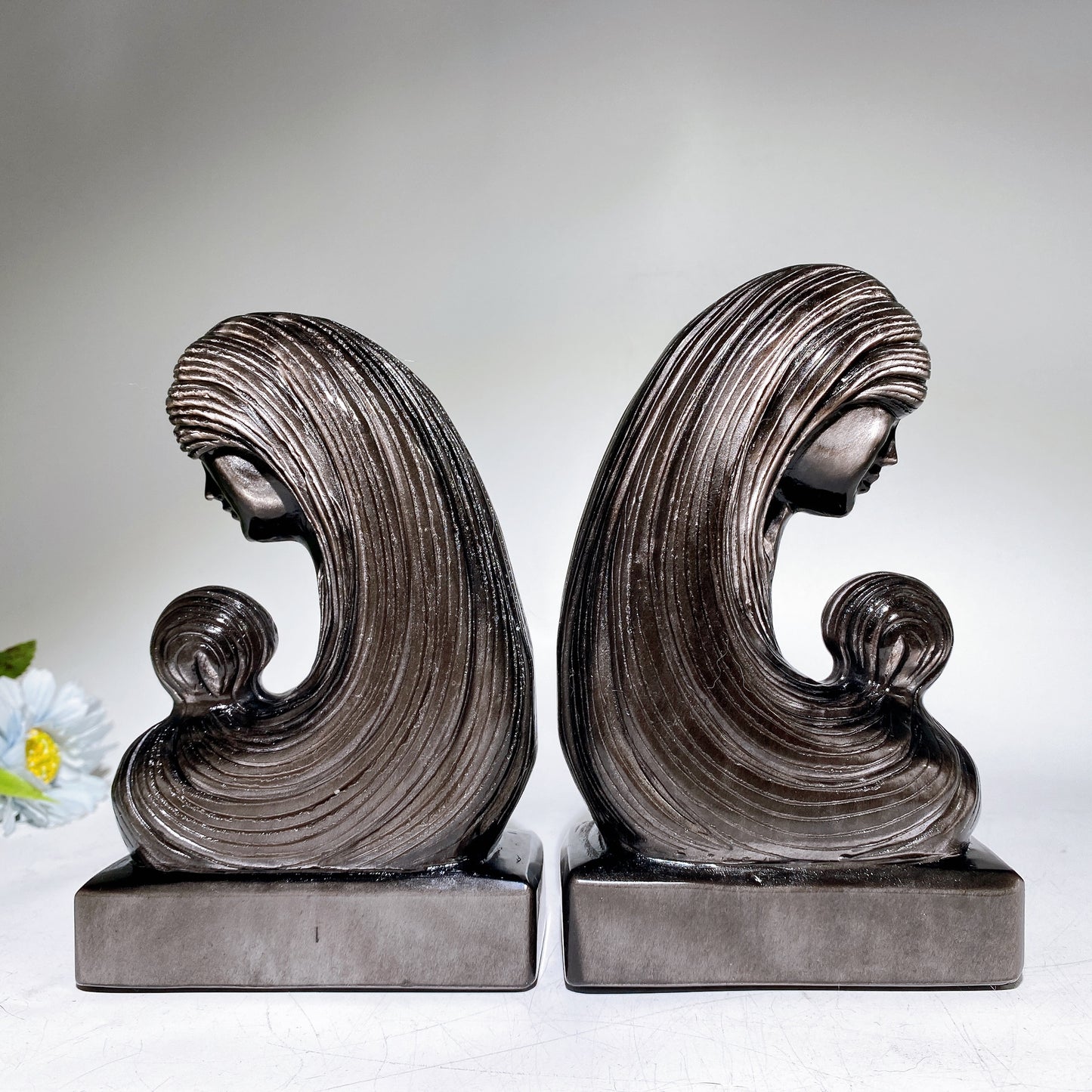 16cm Silver Obsidian Lady Carving Crystal Healing Bulk Wholesale