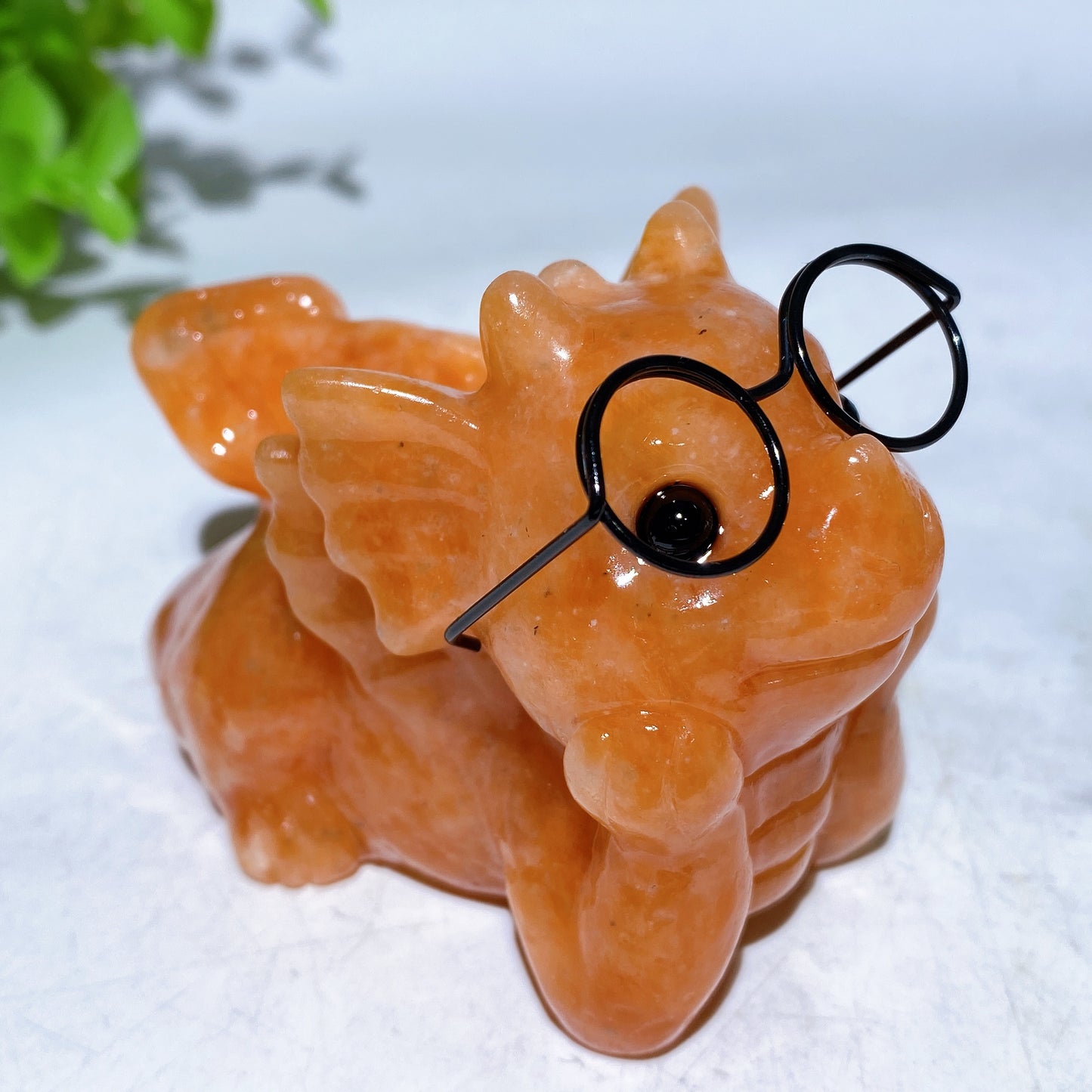 3.0" Crystal Baby Dragon Carvings with Eyeglass Crystal Healing Bulk Wholesale