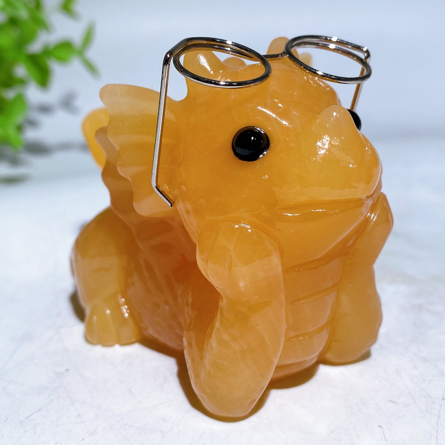 3.0" Crystal Baby Dragon Carvings with Eyeglass Crystal Healing Bulk Wholesale