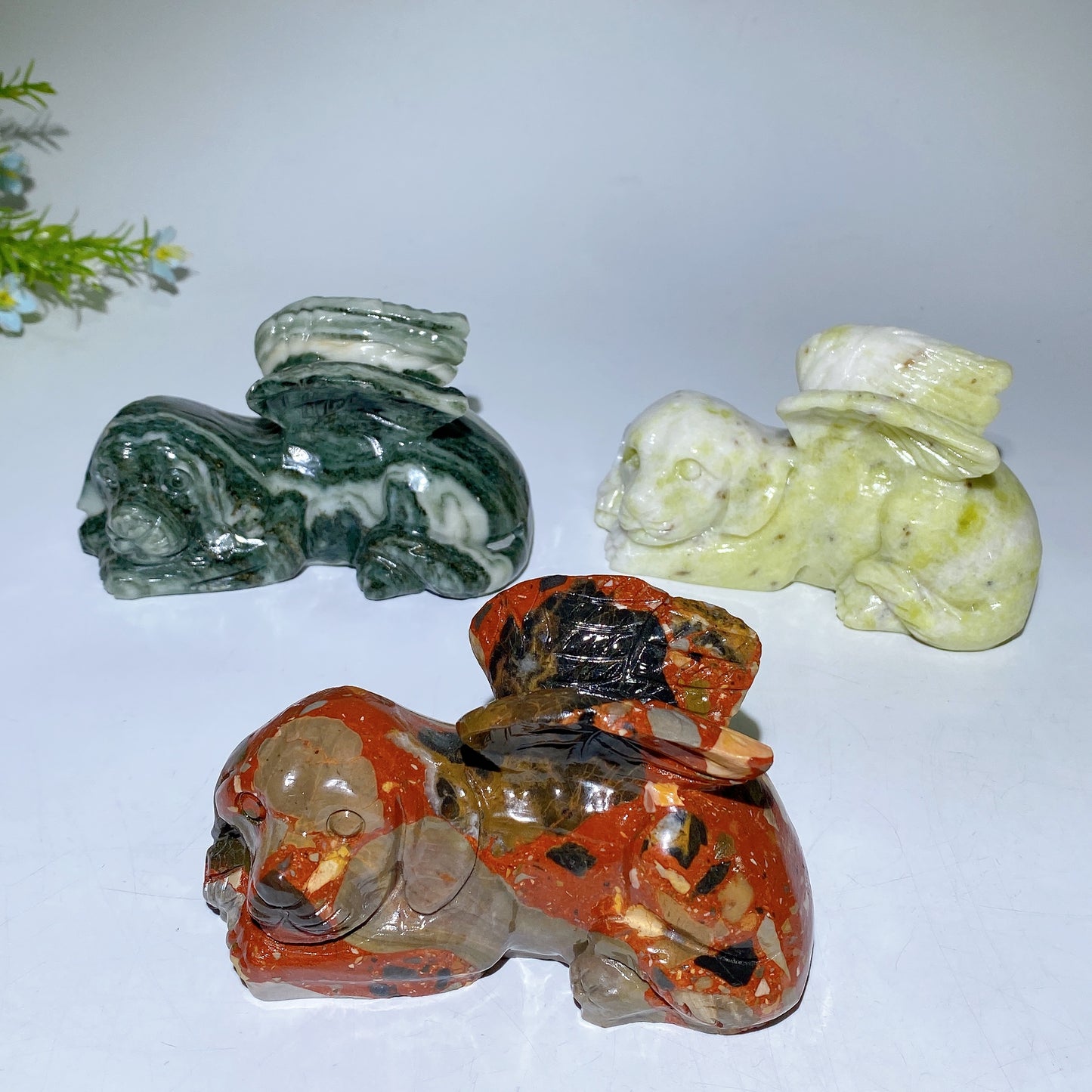 5.0" Jade Dog with Wings Carving Crystal Healing Bulk Wholesale