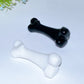 4.0" White Jade BlackObsidian Bones Carving Crystal Healing Bulk Wholesale