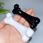 4.0" White Jade BlackObsidian Bones Carving Crystal Healing Bulk Wholesale