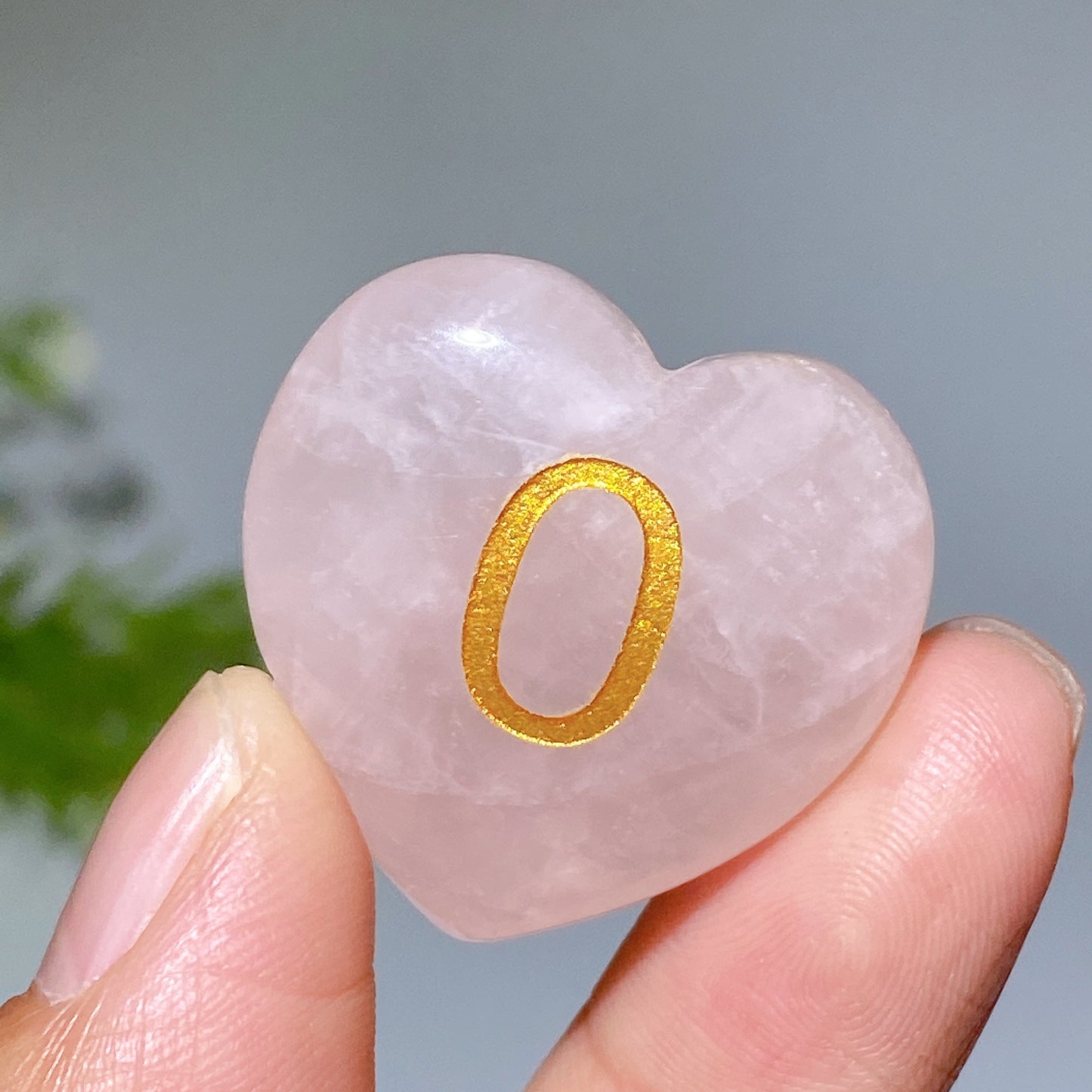 3cm Rose Quartz Heart Carving with 'LOVE' Letter Crystal Healing Bulk Wholesale Mother's Day Gift-1set