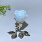 75mm Crystal Flower with Silver Metal Stem Free Form Crystal Healing Bulk Wholesale