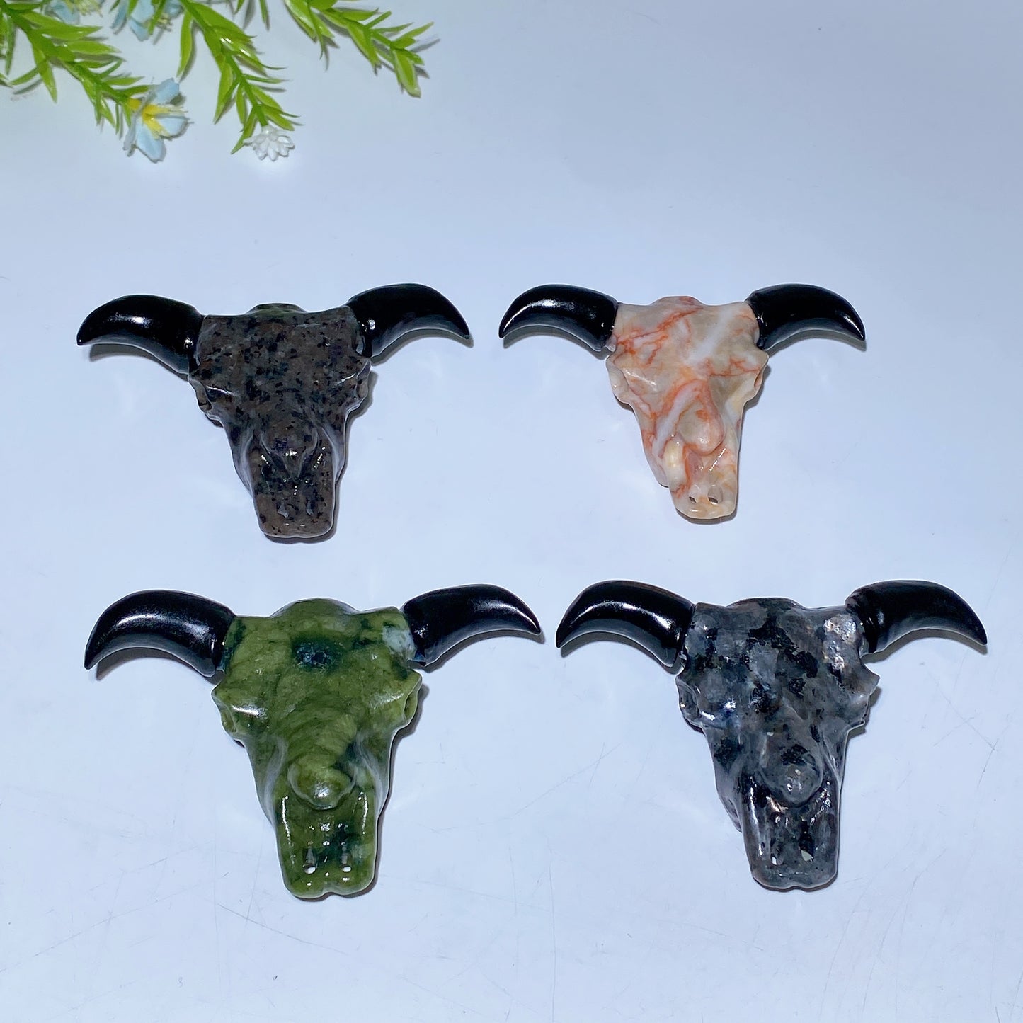 2.5" Crystal Bull Head Carving Crystal Healing Bulk Wholesale