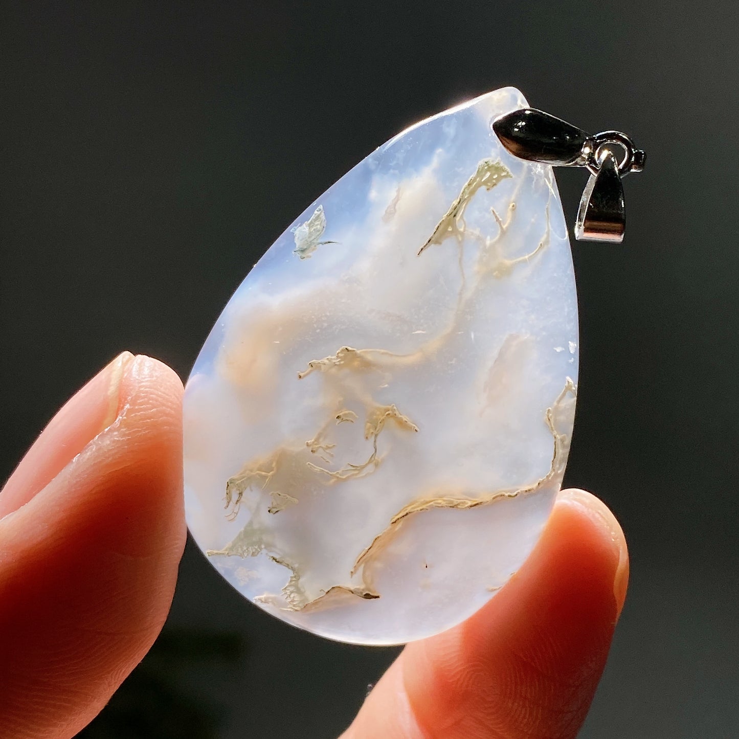 Moss Agate Water Drop Pendant Crystal Healing Bulk Wholesale