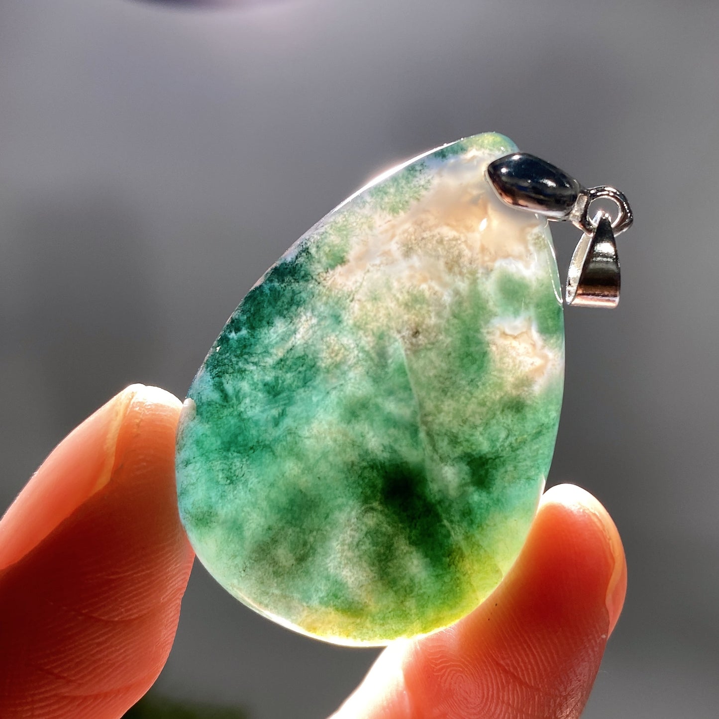 Moss Agate Water Drop Pendant Crystal Healing Bulk Wholesale