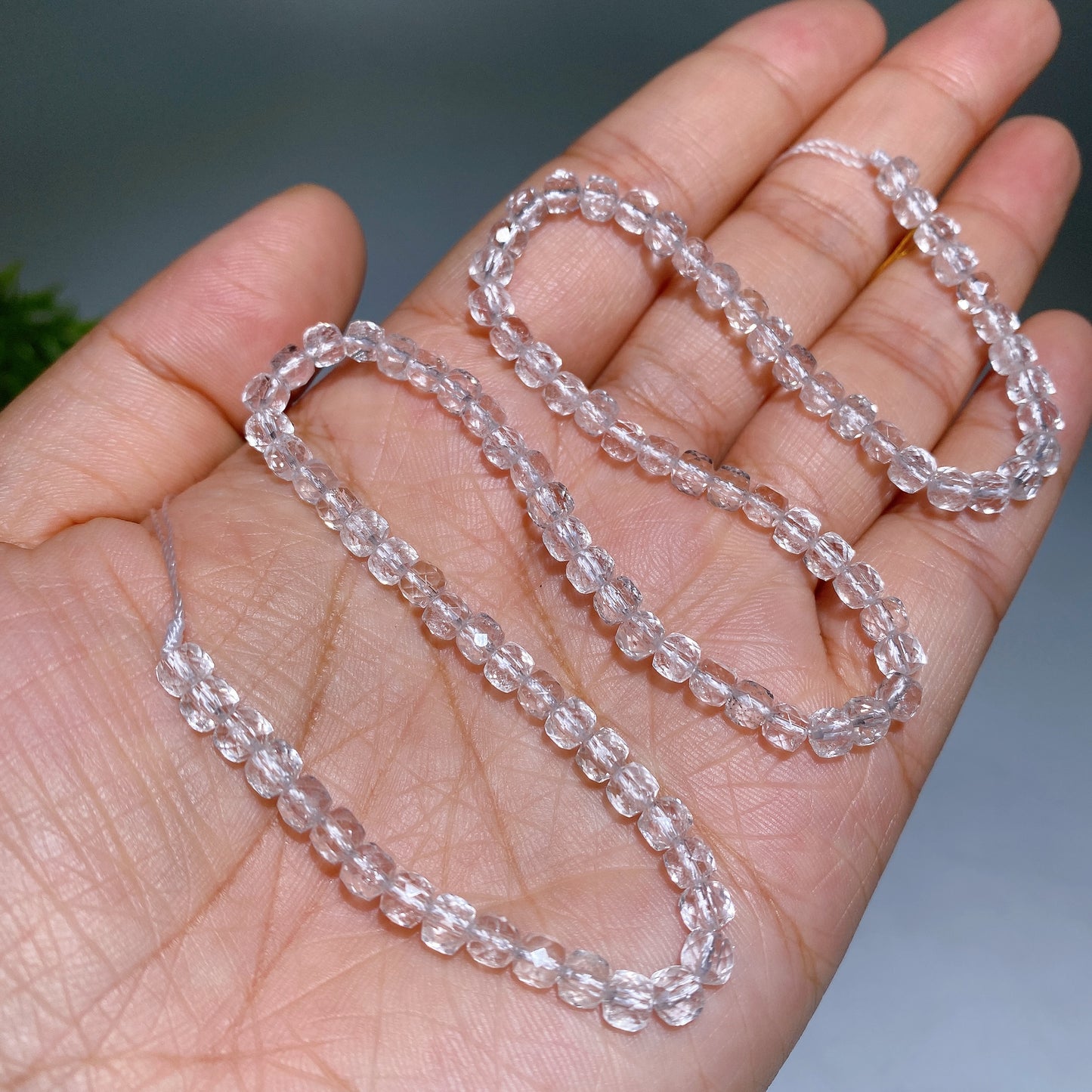 4mm Crystal Faceted Cube Bead String Crytal Healing Bulk Wholesale