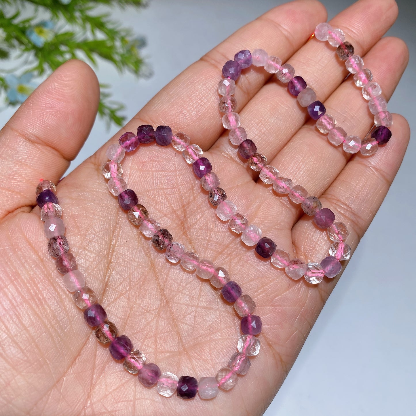 4mm Crystal Faceted Cube Bead String Crytal Healing Bulk Wholesale