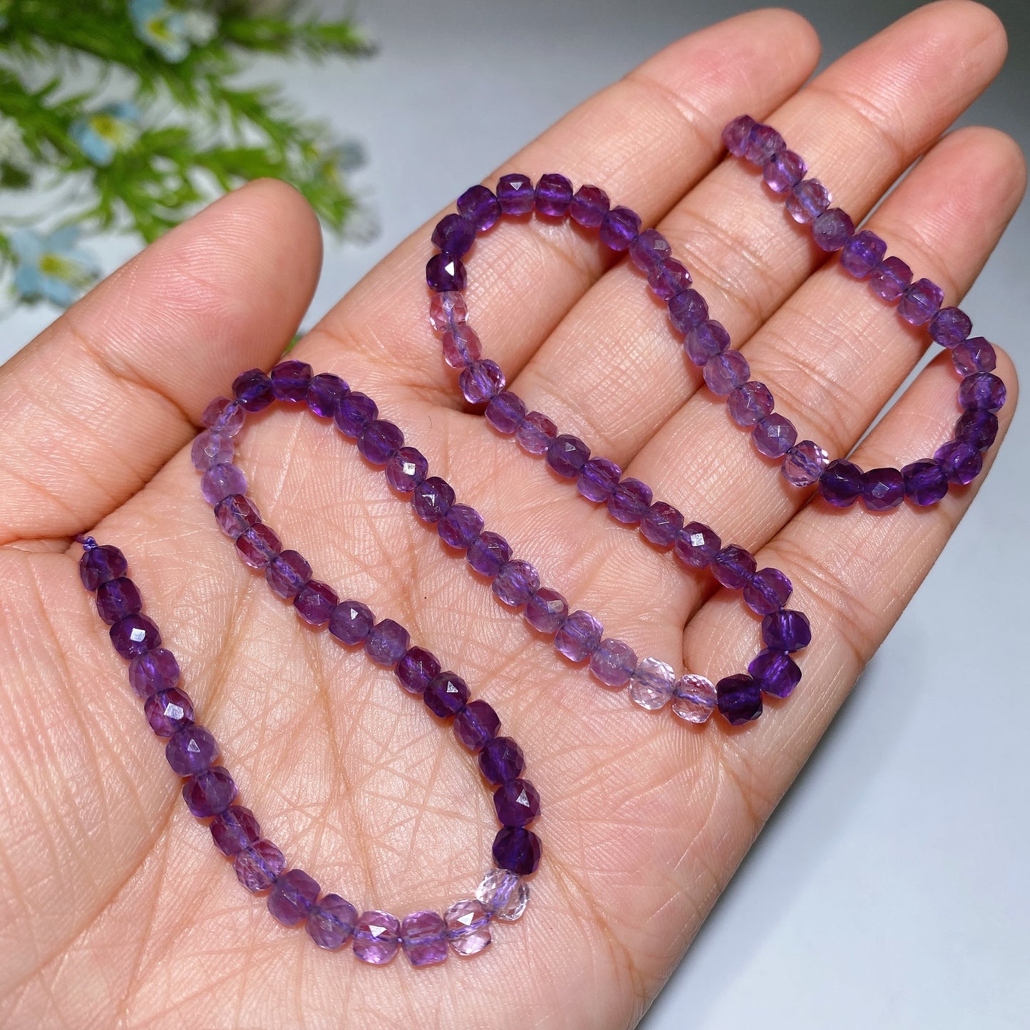 4mm Crystal Faceted Cube Bead String Crytal Healing Bulk Wholesale